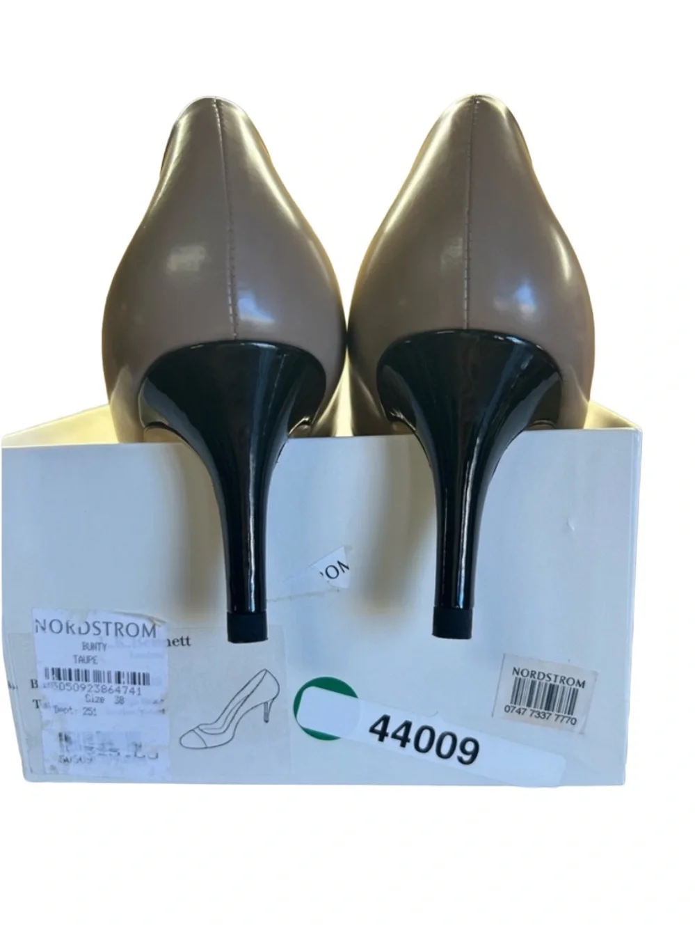 LK Bennett Black Cream Cap Toe Block Heel Pumps Court Shoes NWT Luxury